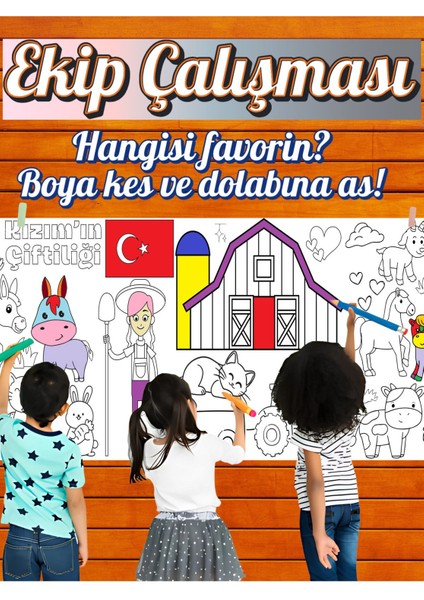 Kızımın Çiftiliği 2.5 M Dev Boyama Kağıdı | Kırtasiye Doğal Oyun Hediye fiyatları