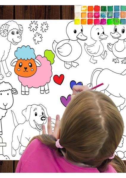 Kızımın Çiftiliği 2.5 M Dev Boyama Kağıdı | Kırtasiye Doğal Oyun Hediye fırsatları