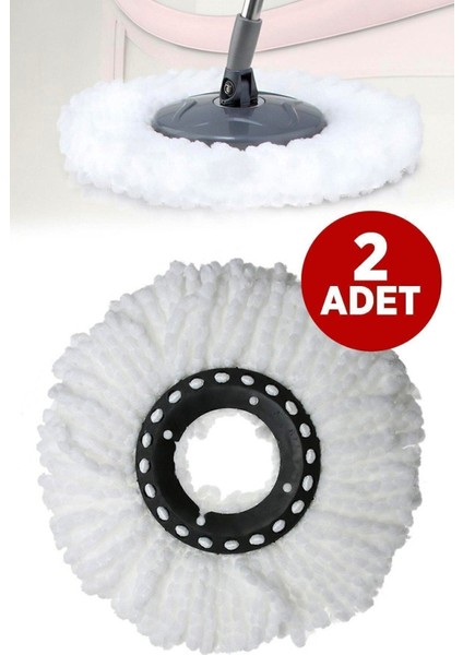 Mikrofiber Paspas Yedeği, 2 Adet, Uyumlu Mop Ucu, Temizliğin Vazgeçilmezi
