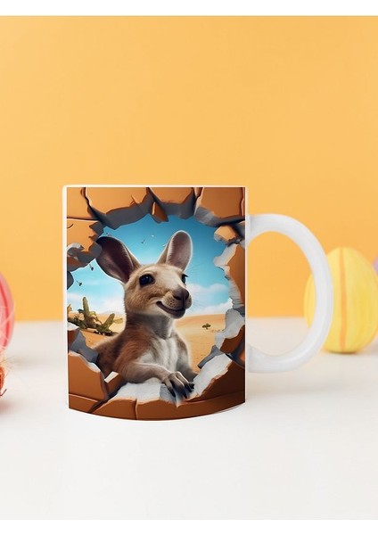 Hayvan Figürleri 3D Tasarım Baskılı Kupa Bardak