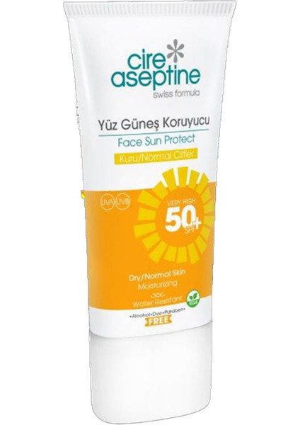 Cire Aseptine Yüksek Koruyucu Yüz Güneş Losyonu Spf 50+ 50 ml