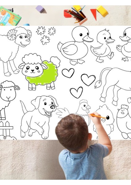 Oğlumun Çiftliği 2.5 M Dev Boyama Kağıdı | Kırtasiye Doğal Oyun Hediye fırsatları