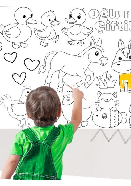 Oğlumun Çiftliği 2.5 M Dev Boyama Kağıdı | Kırtasiye Doğal Oyun Hediye indirimleri