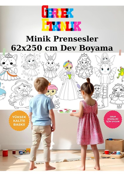 Minik Prensesler 2.5 M Dev Boyama Kağıdı | Eğlenceli Oyuncak