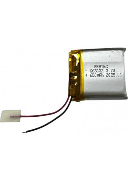 663032 3.7V 650MAH Li-Polymer Pil DEVRELI/1.5A