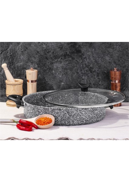 Beyaz 26CM Granit Basık Tencere, Dayanıklı ve Şık Mutfak Gereci fiyatları