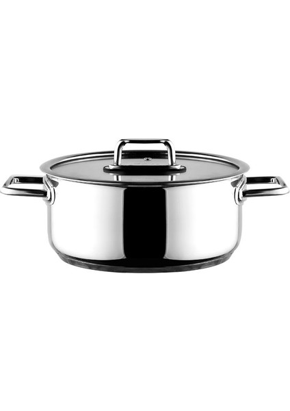 Paslanmaz Çelik Derin Tencere 18 Cm, Dayanıklı ve Şık Mutfak Gereciği