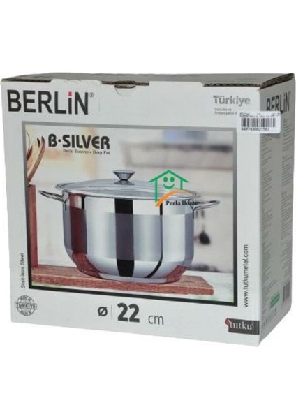 Çelik Derin Tencere 22X12 cm Gri, Dayanıklı ve Şık Mutfak Ürünü