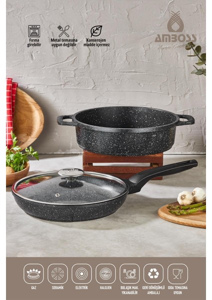 Şık 3 Parça Döküm Seti - Siyah Renkli, Dayanıklı ve Kullanışlı Tasarım