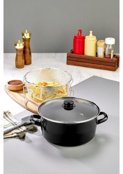 Cam Kapaklı, 26 cm Kızartma Tencere, Şık ve Dayanıklı Mutfak Gereci fiyatları