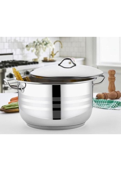 Paslanmaz 24 cm Derin Tencere 7 Litre Aşure ve Yemek Tenceresi