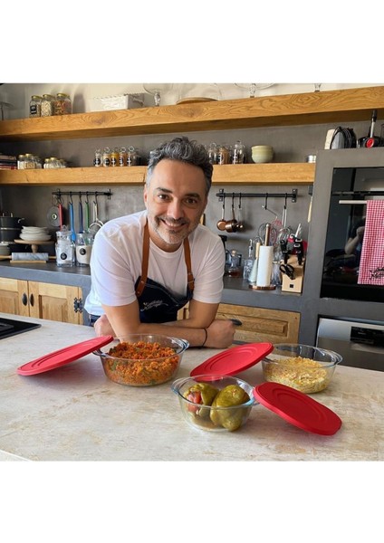 Şeffaf 3" Kapaklı Tencere ve Saklama Kabı, Beyaz, Dayanıklı ve Pratik Kullanım