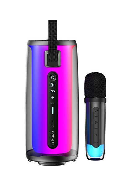 MD-17BT Capella Siyah 10W 1 Rgb Mikrofonlu Transparan/bt/tf Kart/aux/usb Tws 1800 Mah Bataryalı Speaker