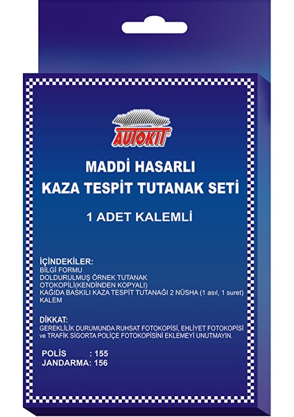 Kaza Tespit Tutanağı FA1-999S