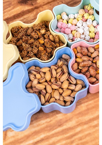 4'lü Renkli Kapaklı 11 cm Saklama Kabı Seti, Çerez ve Kahvaltılıklar Için Mükemmel modelleri