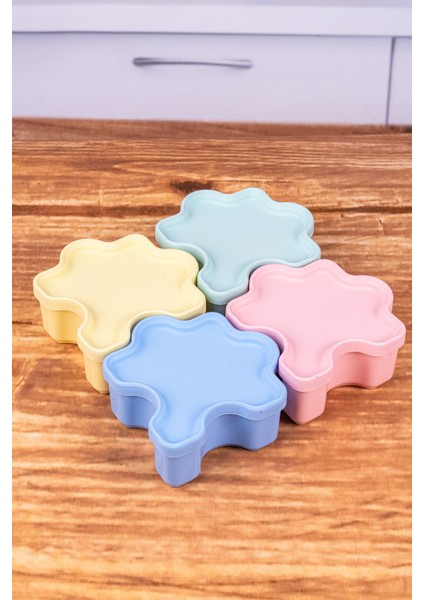 4'lü Renkli Kapaklı 11 cm Saklama Kabı Seti, Çerez ve Kahvaltılıklar Için Mükemmel fırsatları