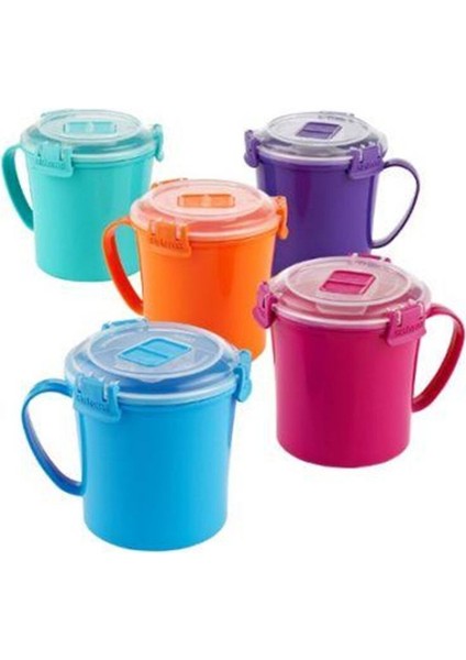 Renkli Mikrodalga Kapaklı Çorba ve Sıcak Içecek Kabı, Dayanıklı ve Çok Fonksiyonlu fiyatları