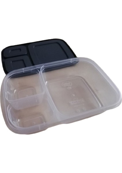 3 Bölmeli Füme Dikdörtgen Saklama Kabı, Pratik ve Şık Mutfak Gereciği modelleri