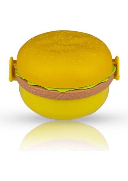 Şirin Hamburger Temalı Tabaklı Taşıma ve Beslenme Kabı, Sarı Renk fiyatları