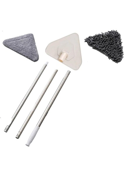 Teleskopik Saplı 150 cm Üçgen Temizlik Mop, Cam, Duvar, Tavan ve Yüzeyler İçin Uygun