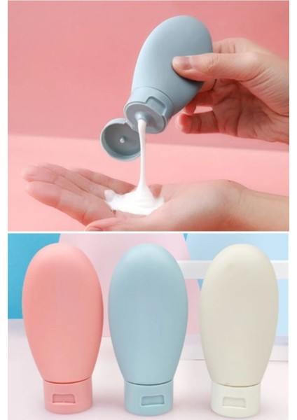 3'lü Yeniden Doldurulabilir Seyahat Şişesi, Öz Şampuan ve Duş Jeli Şişeleri