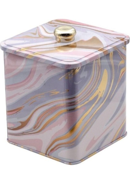 Liquid Pink Desenli Kare Metal Saklama Kabı 12X12 Cm, Şık ve Kullanışlı Mutfak Ürünü fiyatları