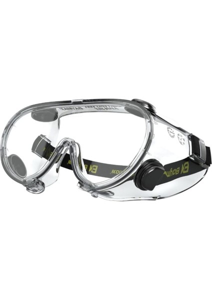 Şeffaf, Tam Kapalı ve Ventilasyonlu Gözlük, Konforlu Kullanım Sağlar.