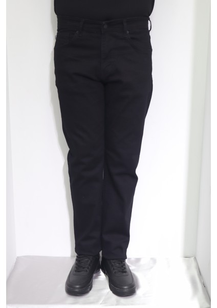Fistan Store Erkek Siyah Normal Bel Normal Kesim Boru Paça Jean Pantolon