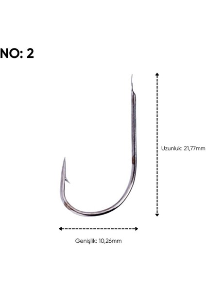 Olta Iğnesi - Fishack 505 - No: 2 (1000'LI Paket) modelleri