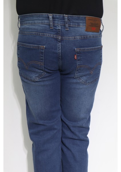 Fistan Store Erkek Koyu Mavi Normal Bel Normal Kesim Boru Paça Jean Pantolon indirimleri
