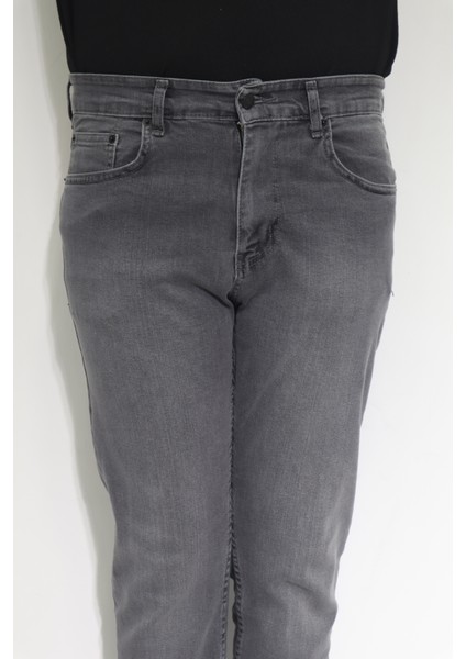 Fistan Store Erkek Gri Normal Bel Normal Kesim Boru Paça Jean Pantolon fiyatları