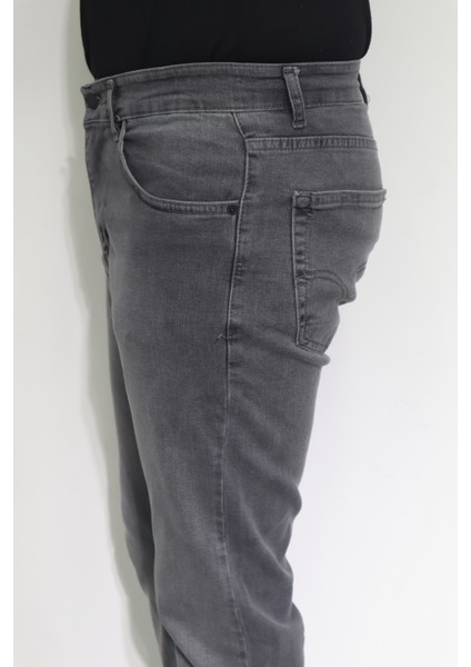 Fistan Store Erkek Gri Normal Bel Normal Kesim Boru Paça Jean Pantolon modelleri