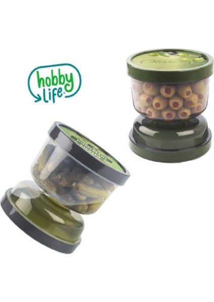 Yeşil Kum Saati, Turşu ve Zeytin Kabı, Şık ve Kullanışlı Mutfak Aksesuarı