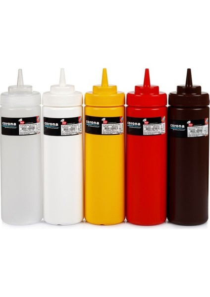 Geniş Kapaklı 750 ml Ketçap ve Mayonez Şişe, Beyaz, Çok Renkli, Tekli Paket