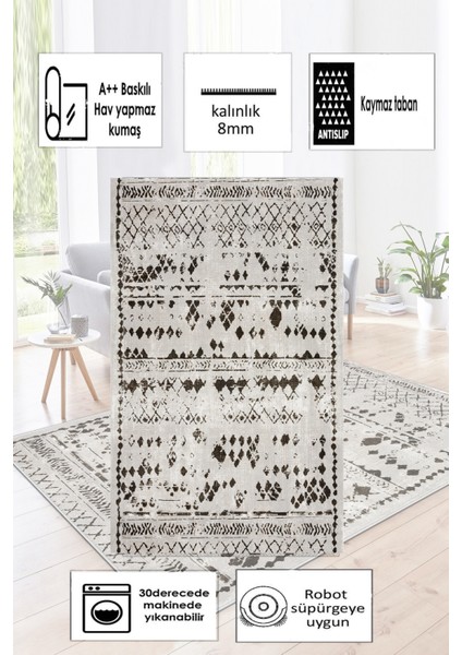 Kaymaz Taban Yıkanabilir Dijital Baskılı Halı Yolluk Mutfak Halısı fırsatları