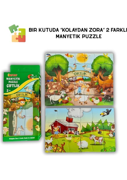 Manyetik Puzzle Çiftlik (53 Parça)