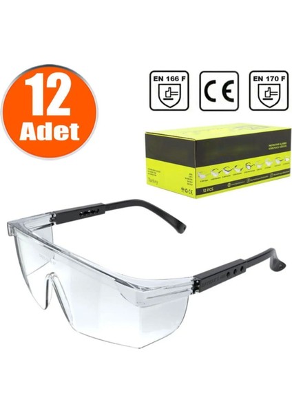 Şeffaf Güvenlik Gözlüğü, Laboratuvar ve Iş Güvenliği, 12 Adet