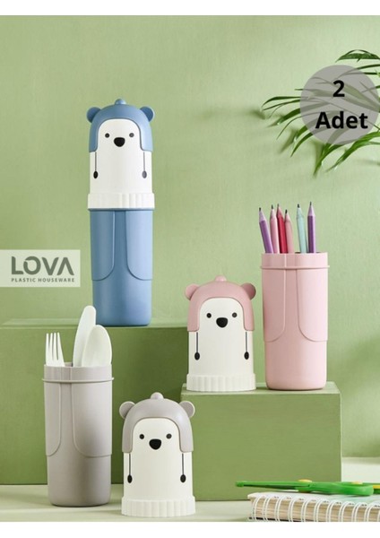 Çok Amaçlı Seyahat Saklama Kabı, Mavi-Pembe Renkli, Pratik ve Şık Tasarım