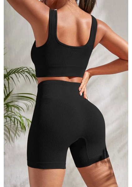 Marsilyan- Kadın Siyah Kalın Askılı Yüksek Bel Şortlu Gecelik Takımı fiyatları