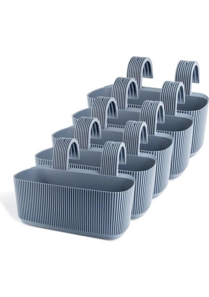 KRS-249 Plastik Pera Askılı Balkon Saksı 3.2 Lt Gök Mavi 5 Adet