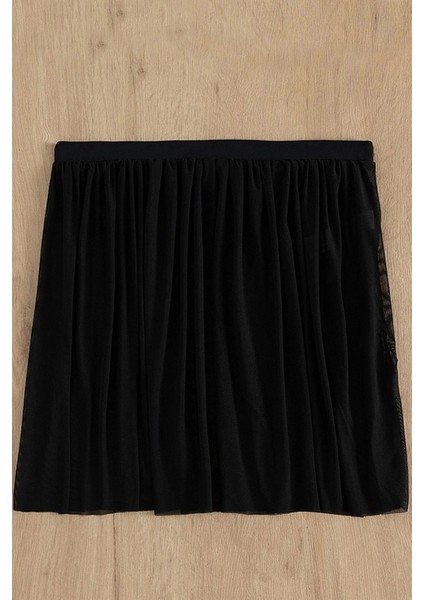 Marsilyan- Kadın Siyah Tül Beli Lastikli Etek Görünümlü Pareo fiyatları