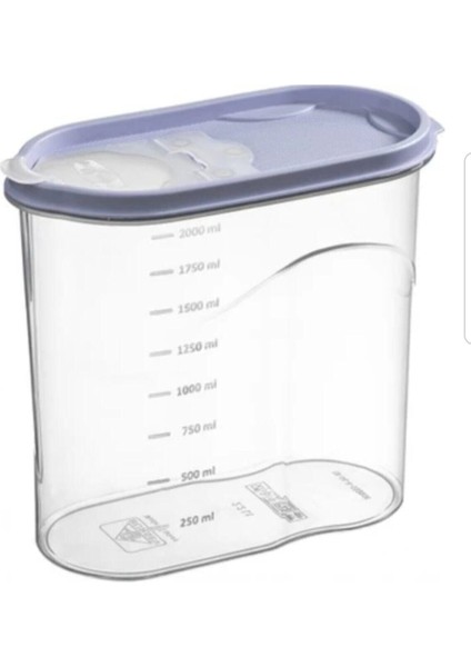 Beyaz 2 Litre Erzak Kabı, Şeffaf ve Sağlam Saklama Kabı