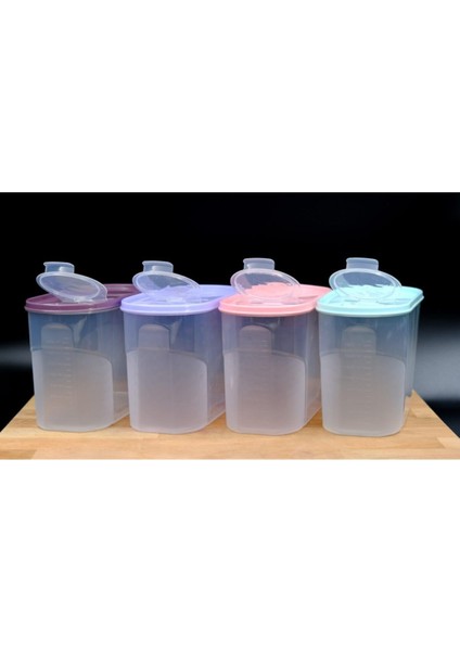 Beyaz 2 Litre Erzak Kabı, Şeffaf ve Sağlam Saklama Kabı