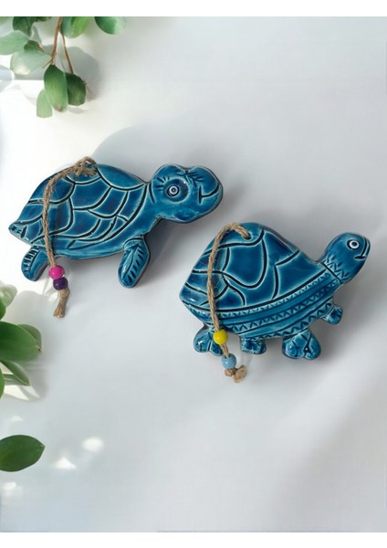 Dekoratif 2 Adet El Yapımı Farklı Kaplumbağa Tasarımlı Kapı - Duvar - Bahçe Süsü fiyatları
