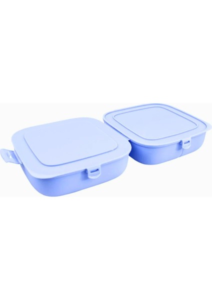Mavi Bölmeli Saklama Kabı, Pratik ve Şık Beslenme Kutusu