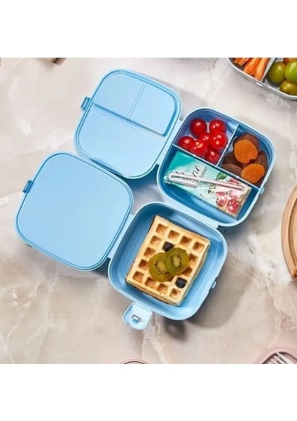 Mavi Bölmeli Saklama Kabı, Pratik ve Şık Beslenme Kutusu modelleri