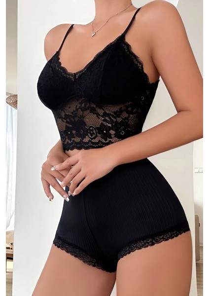 Marsilyan- Kadın Kaşkorse Şortlu Dantelli Gecelik Takımı fırsatları