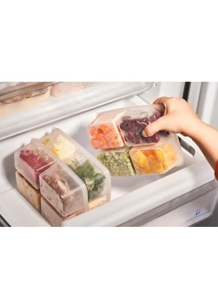 4 Bölmeli Şeffaf Kapaklı Saklama Kabı, Turuncu, Dayanıklı ve Pratik Kullanım modelleri