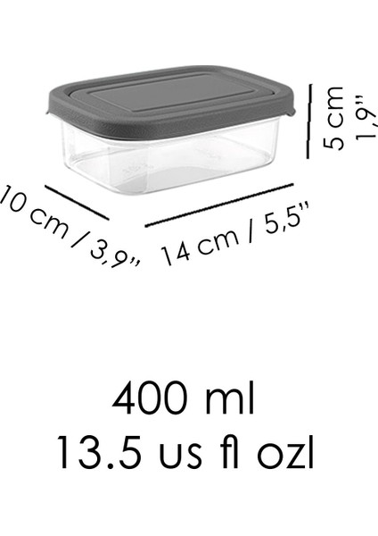 10 Adet Gri Dikdörtgen Saklama Kabı, Mikrodalga Uygun, 400ML, Pratik Organizer Set indirimleri