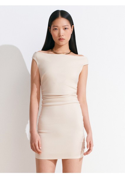 91462 Bardot Mini Elbise-Taş modelleri